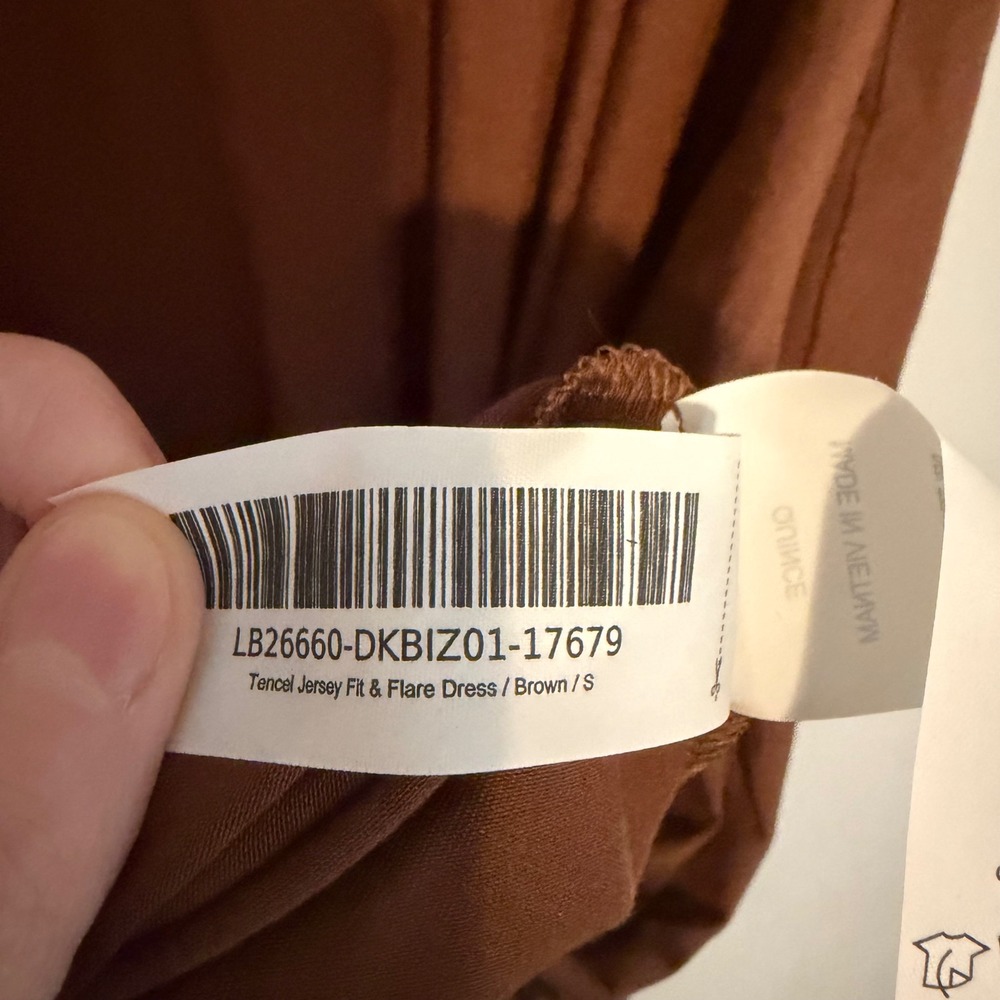 NWT Quince Tencel Jersey Fit & Flare Dress Brown minimalist classic casual - Picture 6 of 6